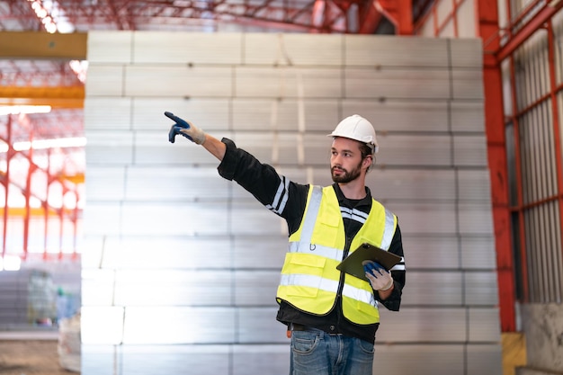 Arbeiter an der Maschine in der Fabrik Arbeiter in der Metallindustrie in der Fabrik