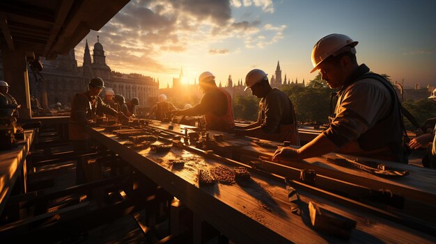 Arbeiter auf der Baustelle