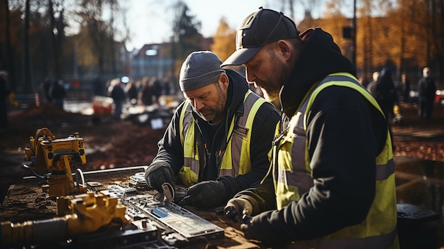 Foto arbeiter bei der arbeit