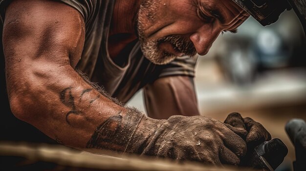 Arbeiter, der in einer Fabrik arbeitet