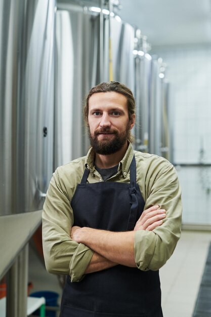 Arbeiter in einer Bierfabrik