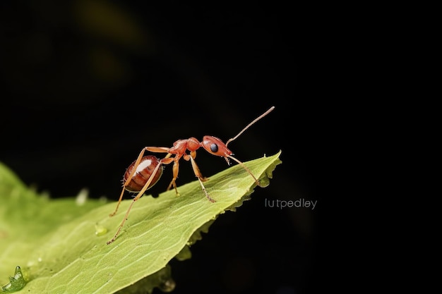 Arbeiterblattschneiderameise Atta cephalotes schneidet ein Blatt