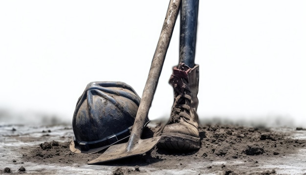 Foto arbeiterwerkzeuge am boden