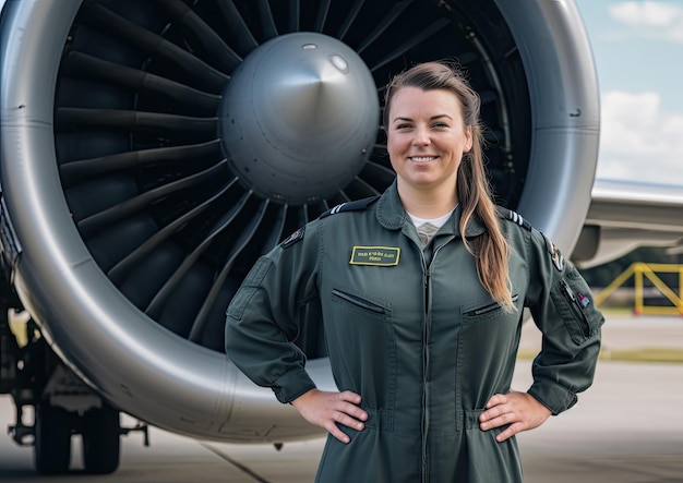 Foto arbeitet als flugzeugmechaniker