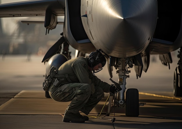 Arbeitet als Flugzeugmechaniker