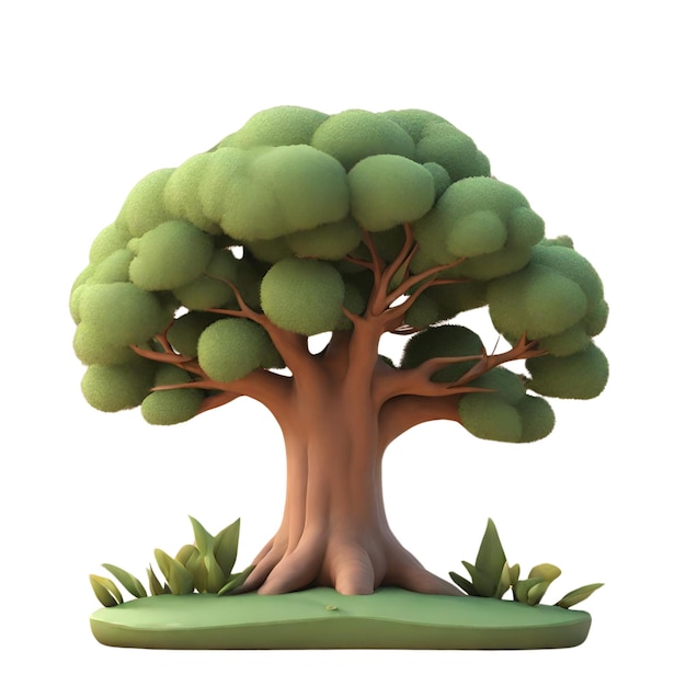 Foto Árbol 3d con fondo blanco