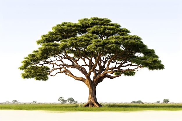 árbol aislado sobre fondo blanco IA generativa