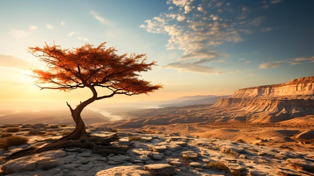 Un árbol antiguo en el desierto.