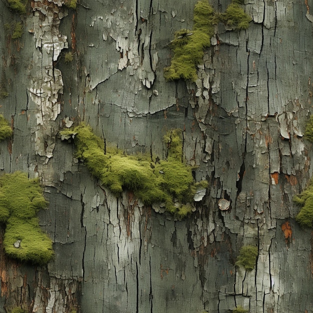 árbol arafado con musgo creciendo en su corteza generativo ai