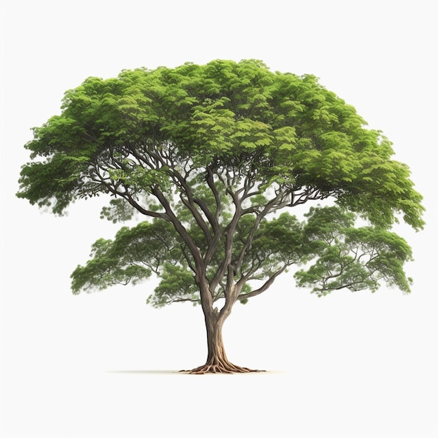 Un árbol con un árbol verde en él.