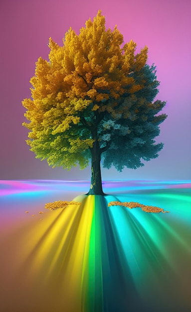 Un árbol del arco iris con la palabra árbol en él.