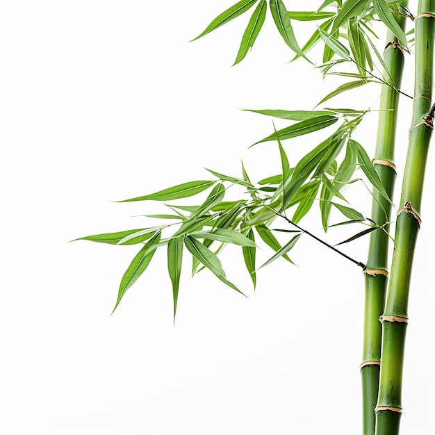 árbol de bambú en un fondo blanco aislado