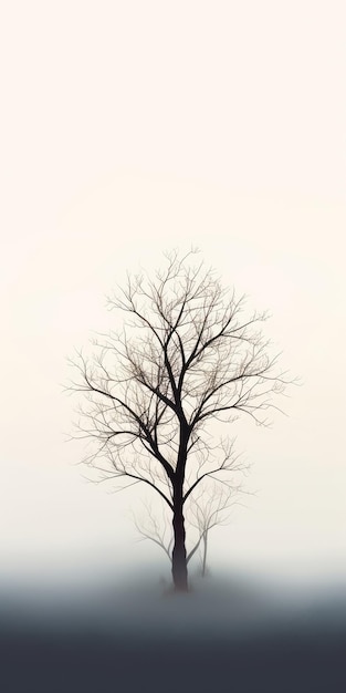 un, árbol, blanco, plano de fondo