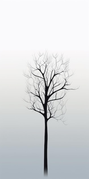 un, árbol, blanco, plano de fondo