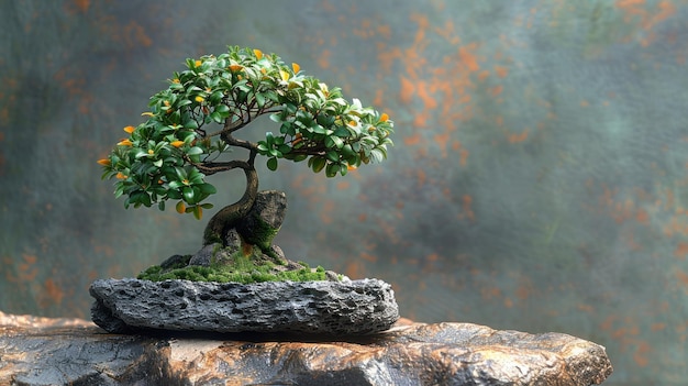 Árbol de bonsai en piedra