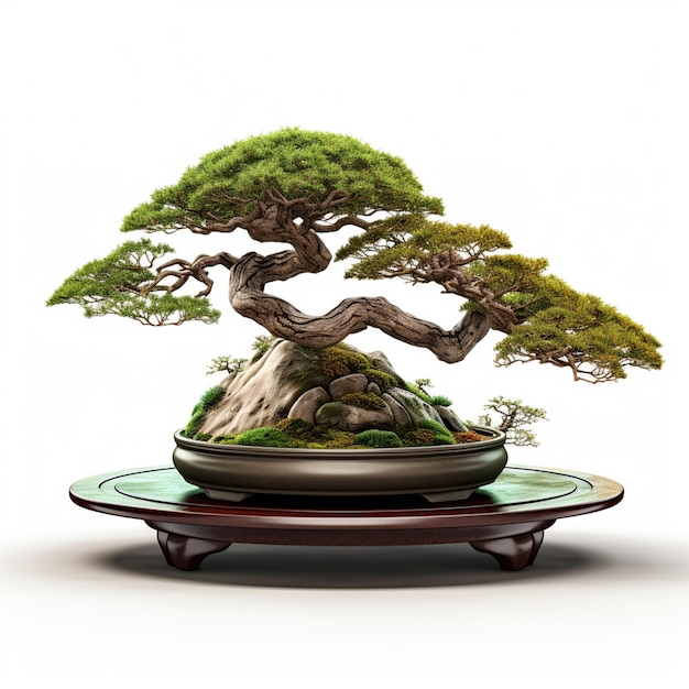 árbol bonsai en un plato