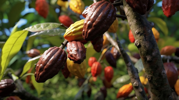 árbol de cacao HD 8K fondo de pantalla Imagen fotográfica de archivo