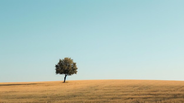 un árbol en un campo con un fondo de cielo