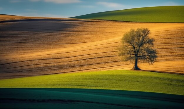 un árbol en un campo