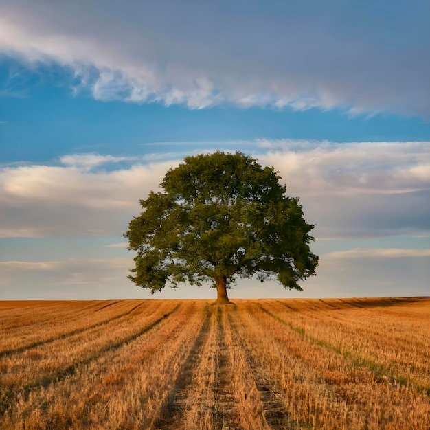 Un árbol en los campos ai generado