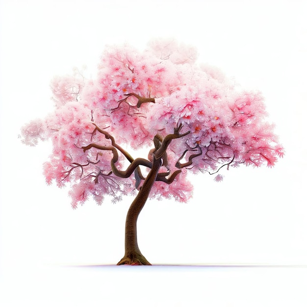 árbol de cereza agria aislado en fondo blanco
