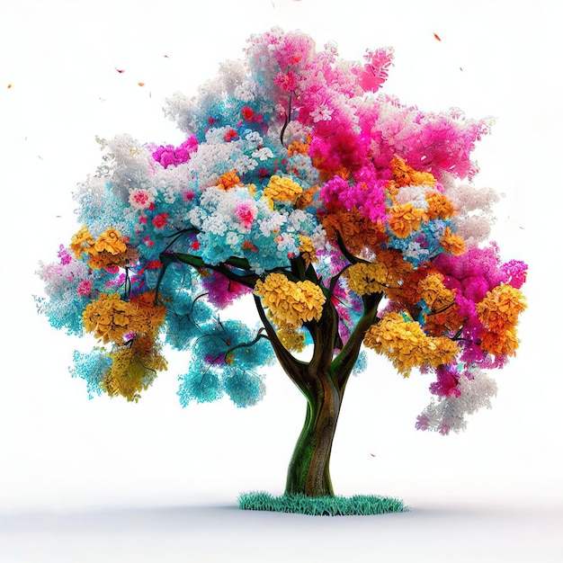 Foto Árbol de cereza agria aislado en fondo blanco