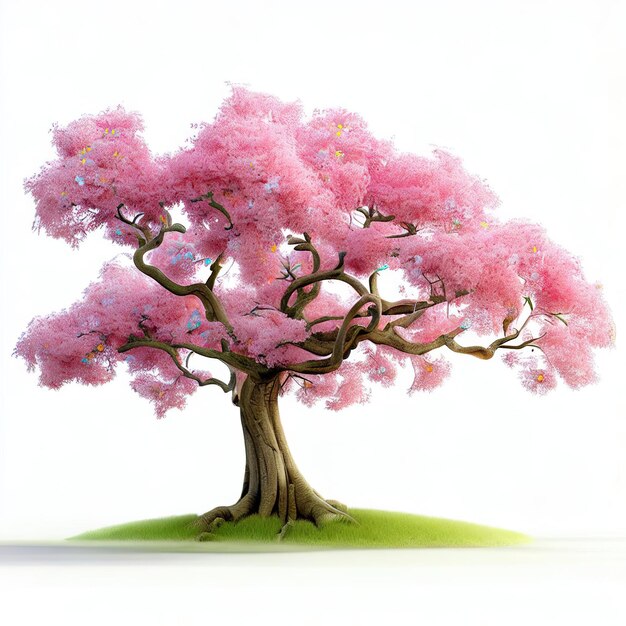 árbol de cereza agria aislado en fondo blanco