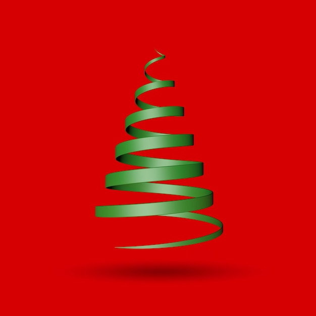 árbol de cinta de navidad, render 3d