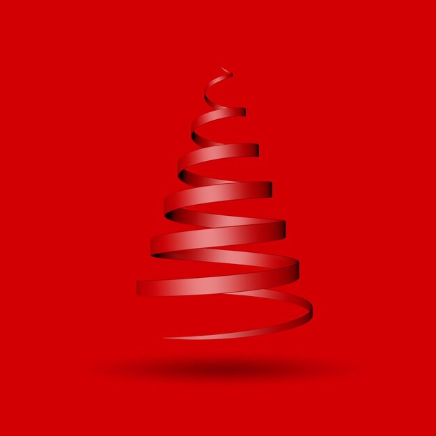 árbol de cinta de navidad, render 3d