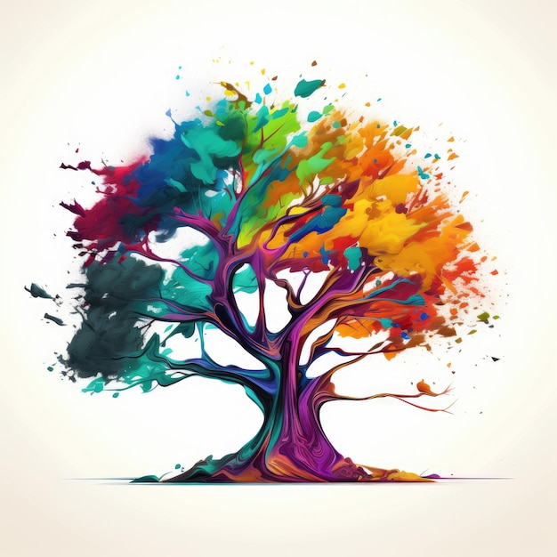Un árbol de colores whitebackground