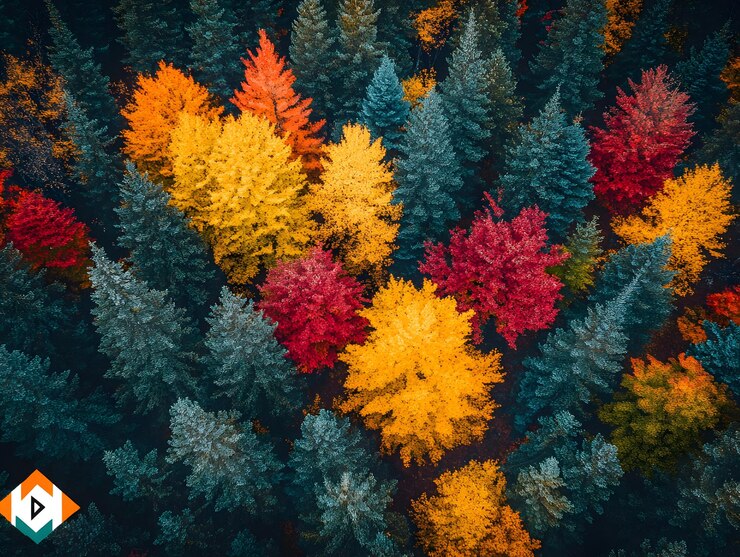 un árbol colorido con la palabra otoño en él