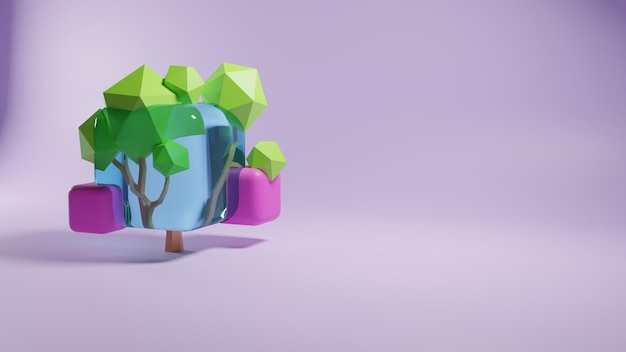 árbol de cristal 3d