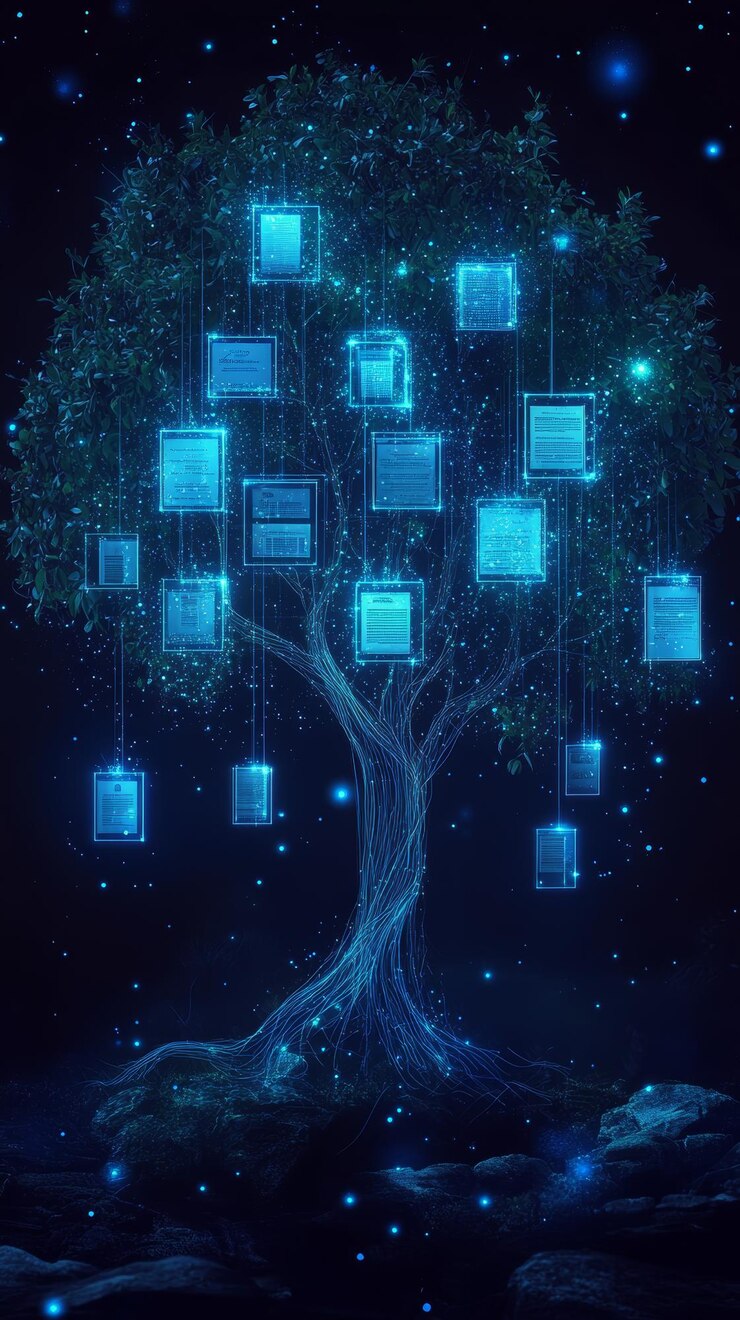 Foto el árbol de datos de la vida, el legado digital y la planificación del patrimonio