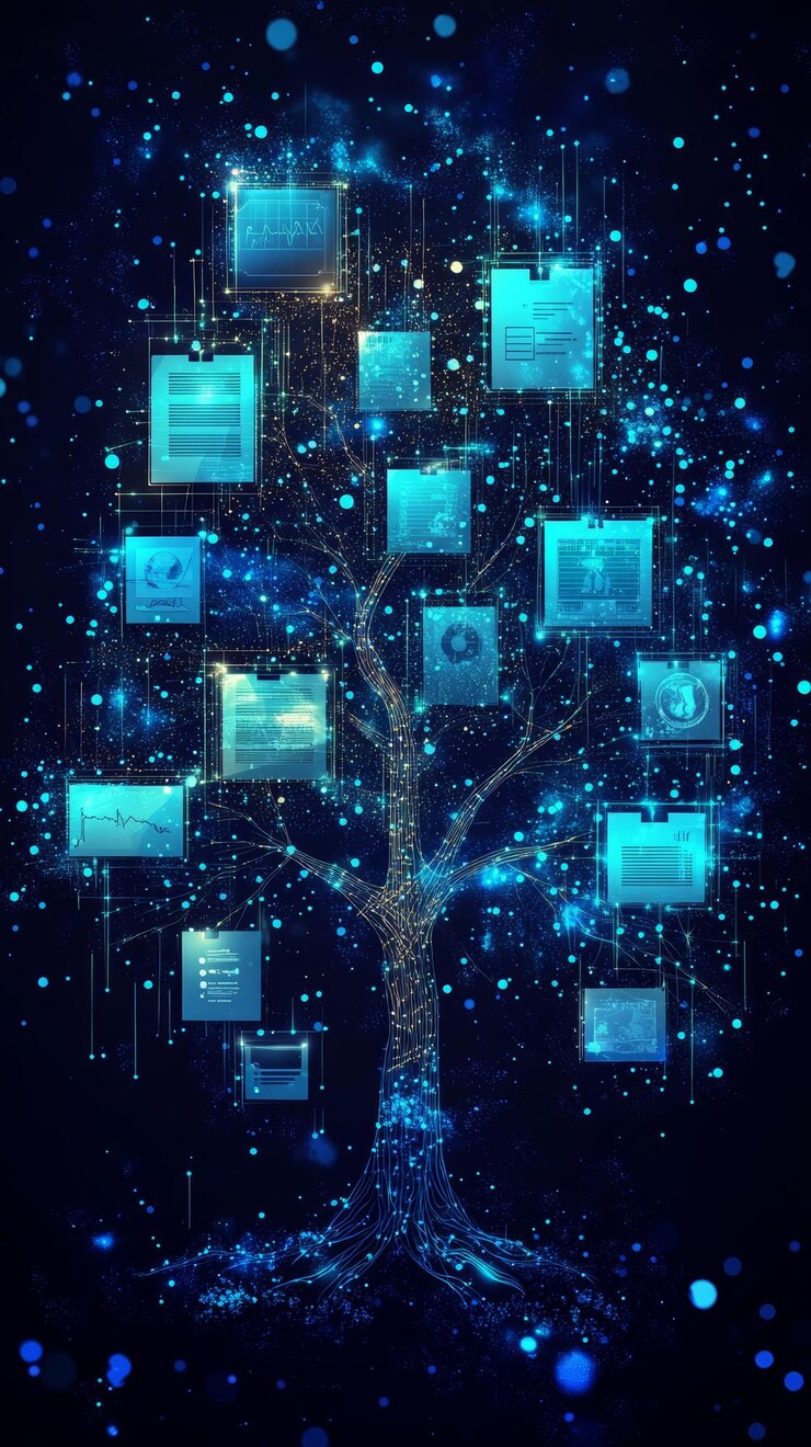 Foto el árbol de datos de la vida, el legado digital y la planificación del patrimonio