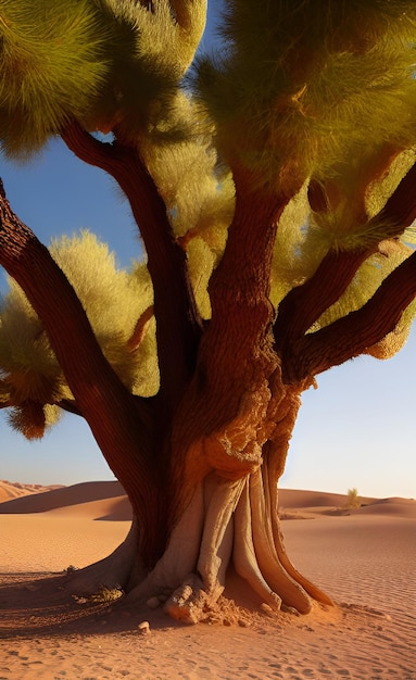 Un árbol en el desierto con la palabra amor.