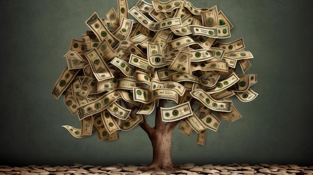 Árbol de dinero abstracto Generativo ai