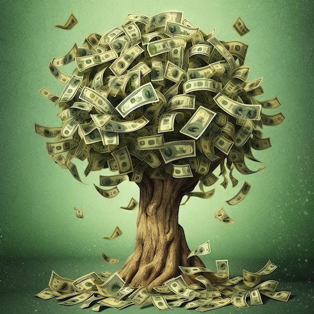 árbol de dinero y oro