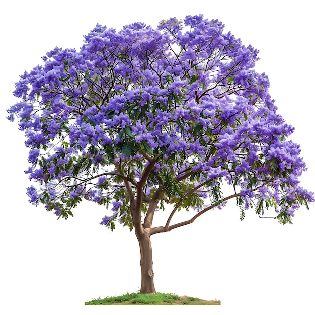 Foto un árbol con flores púrpuras y la palabra 