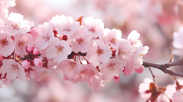 Un árbol con flores rosas en primavera.