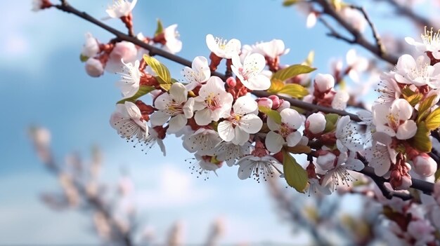 Un árbol con flores rosas en primavera.