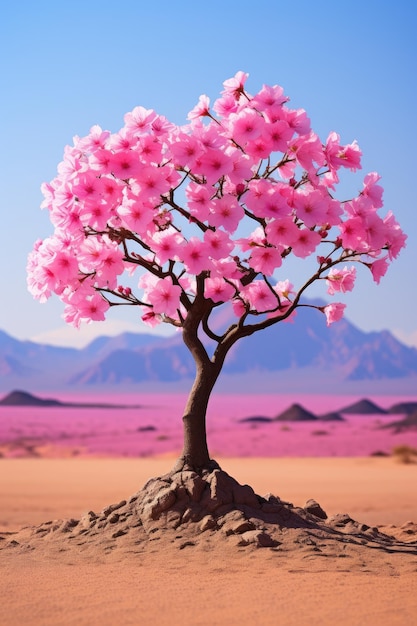 Un árbol con flores rosas.