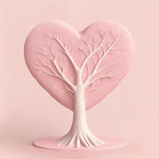 El árbol de la forma del corazón el amor crece Ilustración