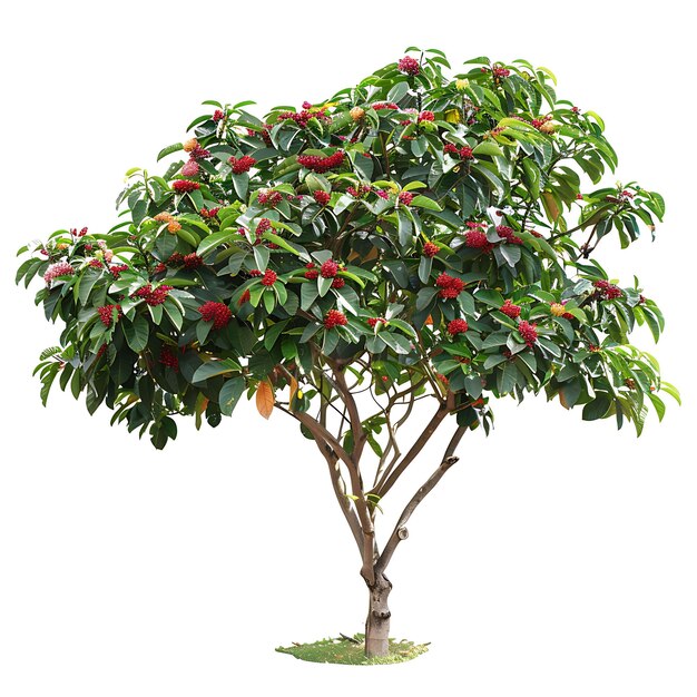 un árbol con una fruta roja en él y una imagen de un árbol con las palabras quot granada quot en él