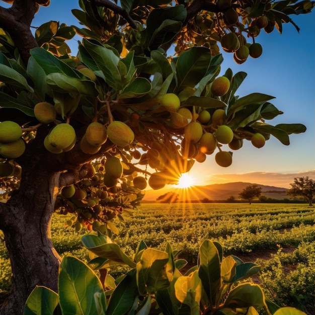 un árbol con frutas en él