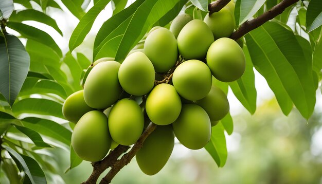 un árbol con frutas verdes que tiene la palabra almendra en él