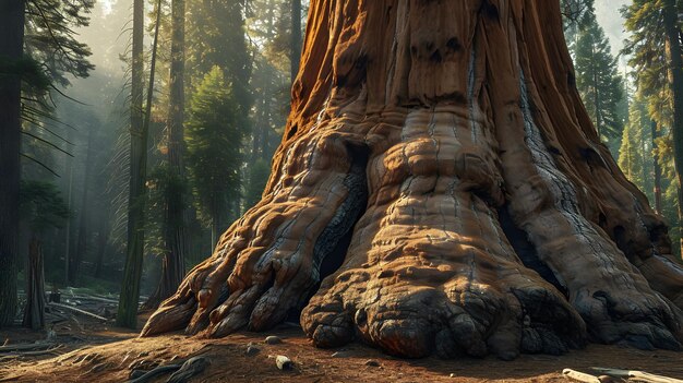 un árbol gigante en el medio de un bosque