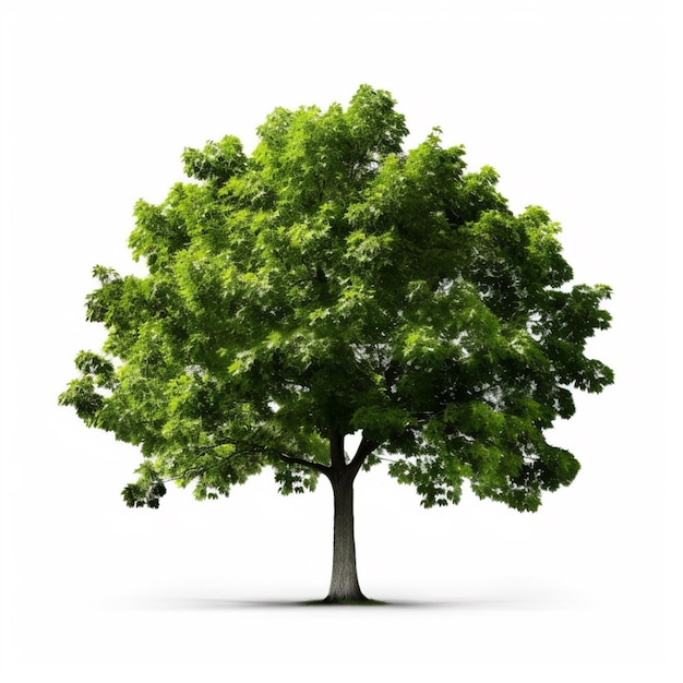 Un árbol con una hoja verde y la palabra "árbol" en él