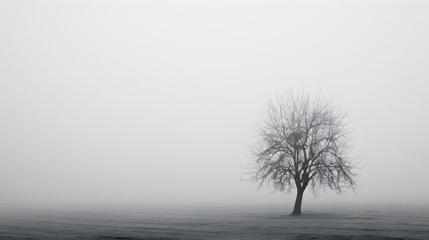 un árbol sin hojas en el medio