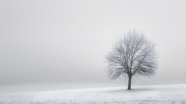 un árbol sin hojas en la nieve