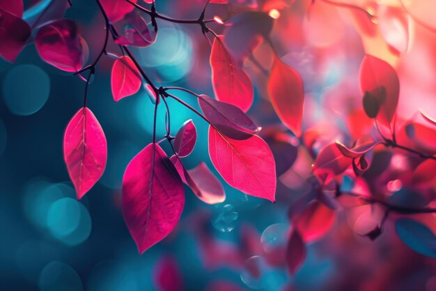 Un árbol de hojas rojas en primer plano